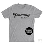 Grammy Est. 2020 (Customize Any Year) Heather Gray Unisex T-shirt