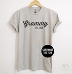 Grammy Est. 2020 (Customize Any Year) Silk Gray Unisex T-shirt