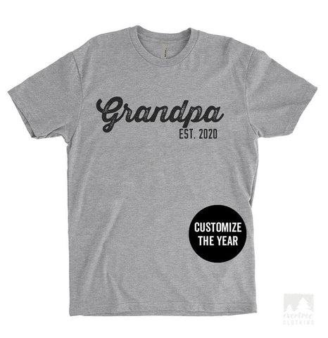 Grandpa Est. 2020 (Customize Any Year) Heather Gray Unisex T-shirt