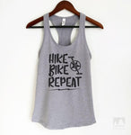 Hike Bike Repeat Heather Gray Tank Top