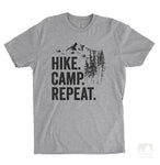 Hike Camp Repeat Heather Gray Unisex T-shirt
