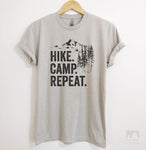 Hike Camp Repeat Silk Gray Unisex T-shirt