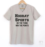 Hooray Sports Do The Thing Win The Points Silk Gray V-Neck T-shirt