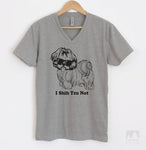 I Shih Tzu Not Heather Gray V-Neck T-shirt