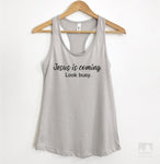 Jesus Is Coming Look Busy Silver Gray Tank Top