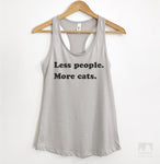 Less People More Cats Silver Gray Tank Top