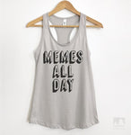 Memes All Day Silver Gray Tank Top