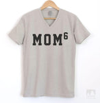 Mom 6 Silk Gray V-Neck T-shirt