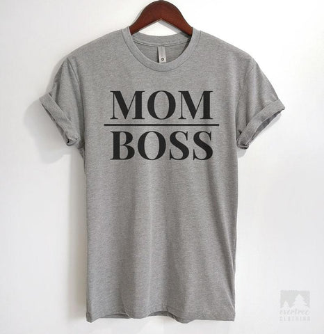 Mom Boss Heather Gray Unisex T-shirt