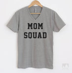 Mom Squad Heather Gray V-Neck T-shirt