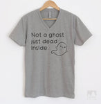 Not a Ghost Just Dead Inside Heather Gray V-Neck T-shirt