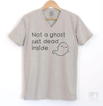 Not a Ghost Just Dead Inside Silk Gray V-Neck T-shirt