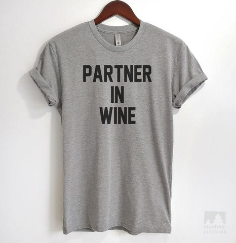 Partner In Wine Heather Gray Unisex T-shirt