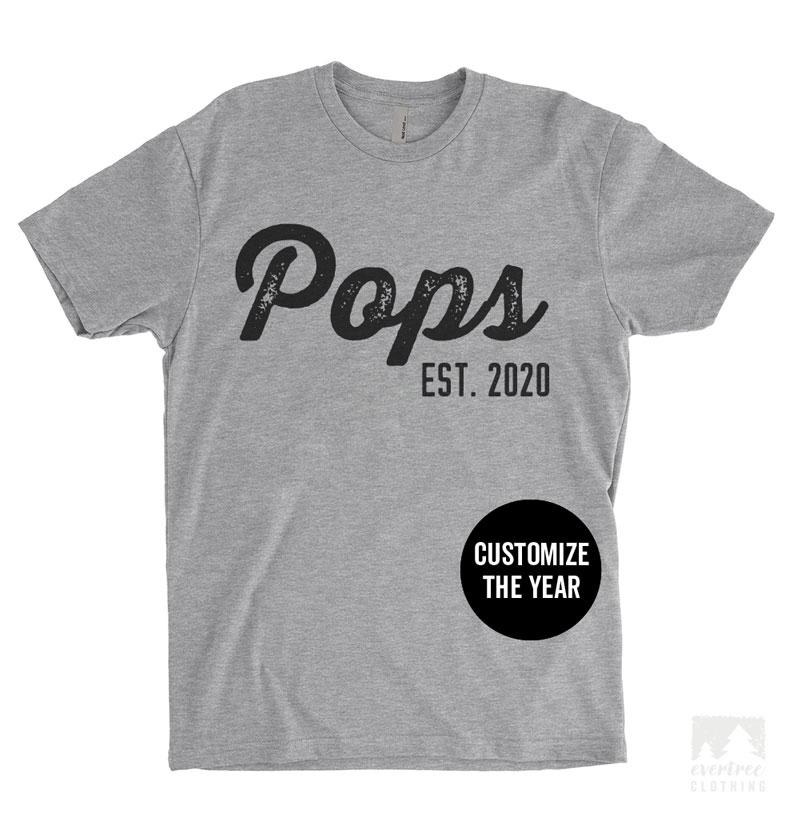 Pops Est. 2020 (Customize Any Year) Heather Gray Unisex T-shirt