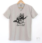 Racc & Roll Silk Gray V-Neck T-shirt