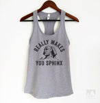 Really Makes You Sphinx Heather Gray Tank Top