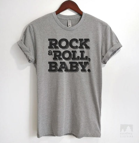 Rock & Roll, Baby Heather Gray Unisex T-shirt