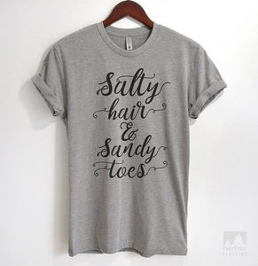 Salty Hair And Sandy Toes Heather Gray Unisex T-shirt