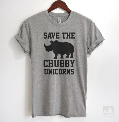 Save The Chubby Unicorns Heather Gray Unisex T-shirt