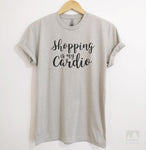 Shopping Is My Cardio Silk Gray Unisex T-shirt