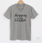 Shopping Is My Cardio Heather Gray V-Neck T-shirt