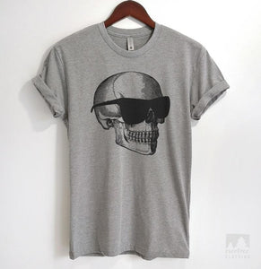 Skull With Sunglasses Heather Gray Unisex T-shirt