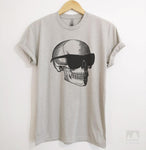 Skull With Sunglasses Silk Gray Unisex T-shirt