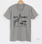 Sky Camel Heather Gray V-Neck T-shirt