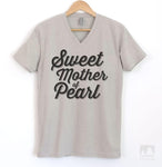 Sweet Mother Of Pearl Silk Gray V-Neck T-shirt