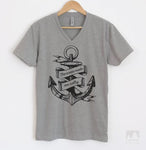 The Ocean Made Me Salty Heather Gray V-Neck T-shirt