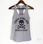 These Puns Are Armed & Dadly Heather Gray Tank Top