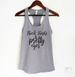 Thick Thighs And Pretty Eyes Heather Gray Tank Top