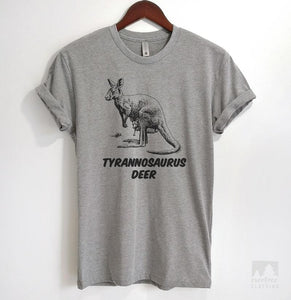 Tyrannosaurus Deer Heather Gray Unisex T-shirt