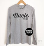 Uncle Est. 2020 (Customize Any Year) Long Sleeve T-shirt