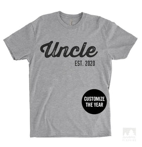Uncle Est. 2020 (Customize Any Year) Heather Gray Unisex T-shirt