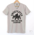 Undefeated Hide and Seek Champion Silk Gray V-Neck T-shirt