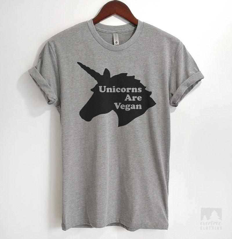 Unicorns Are Vegan Heather Gray Unisex T-shirt