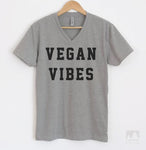Vegan Vibes Heather Gray V-Neck T-shirt