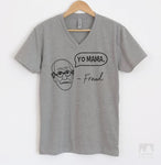 'Yo Mama.' -Freud Heather Gray V-Neck T-shirt