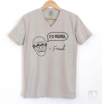'Yo Mama.' -Freud Silk Gray V-Neck T-shirt