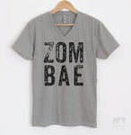 Zombae Heather Gray V-Neck T-shirt